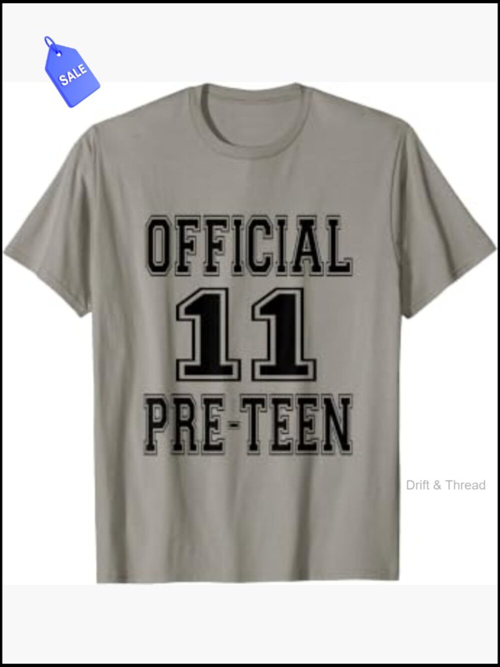 Official 11th Birthday Preteen Gift T-Shirt Crown Graphic Tee
